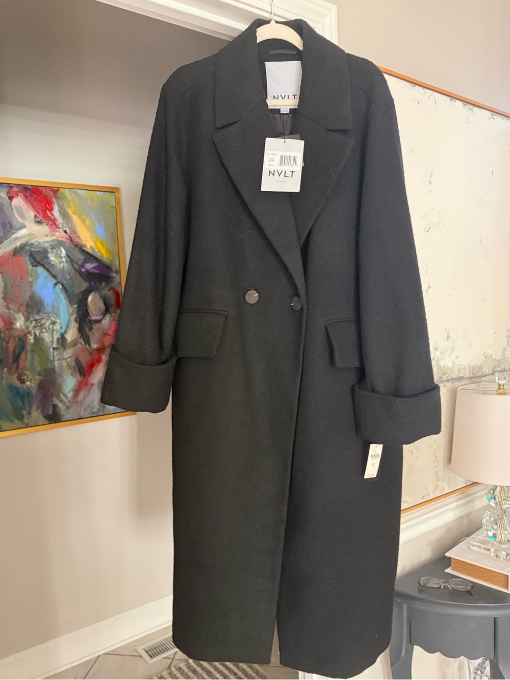 Anthropologie NVLT Oversized Black Coat NWT Size XL